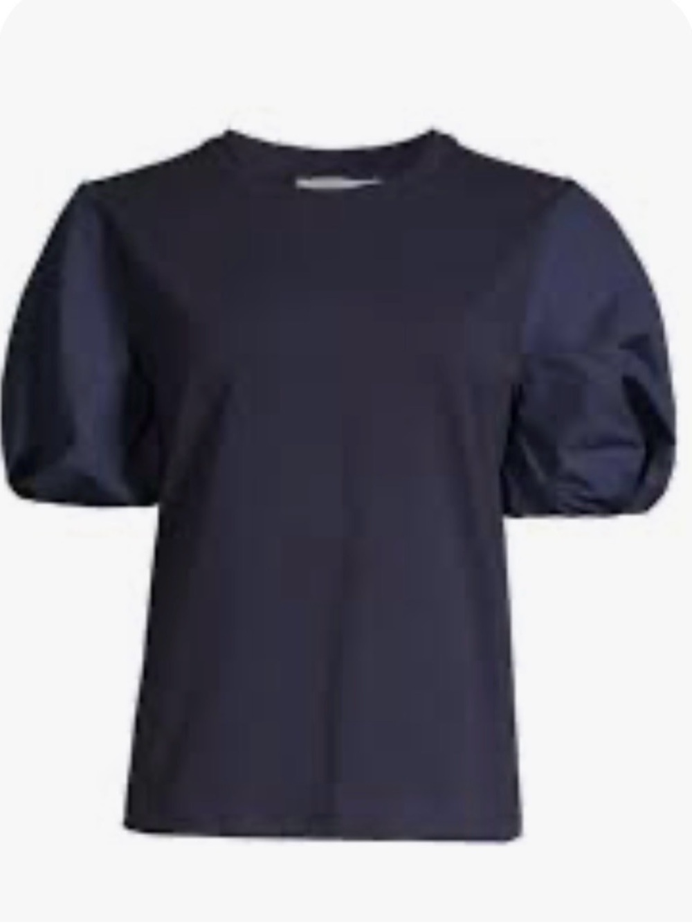 Milly Monica Jersey Poplin Combo navy Tee shirt Sz L summer nautical coastal